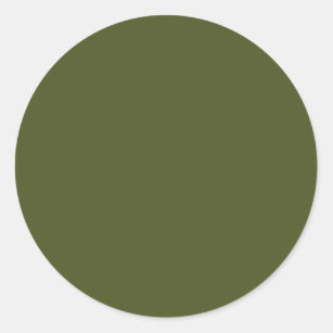 Army green (solid color)  classic round sticker