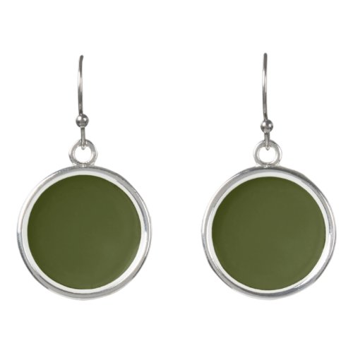 Army Green Solid Color Earrings
