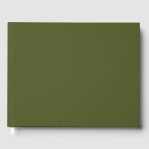 Army Green Solid Color Guest Book