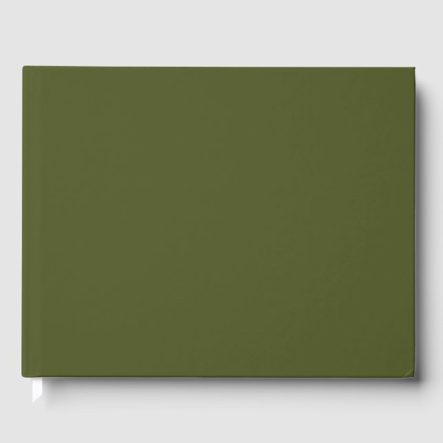 Army Green Solid Color Guest Book (Front)