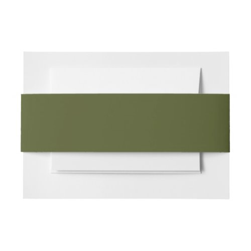 Army Green Solid Color Invitation Belly Band