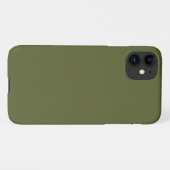 Army Green Solid Color iPhone Case (Back Horizontal)