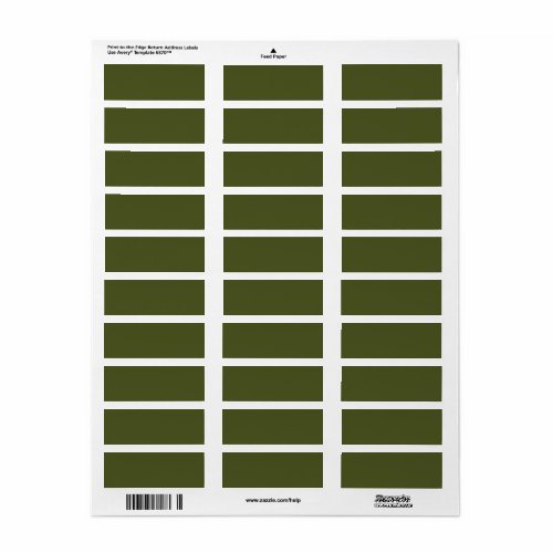 Army green solid color  label