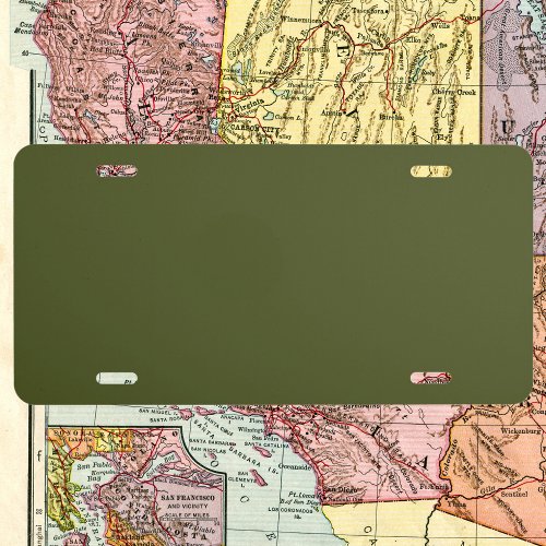 Army Green Solid Color License Plate