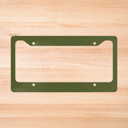 Army Green Solid Color  License Plate Frame