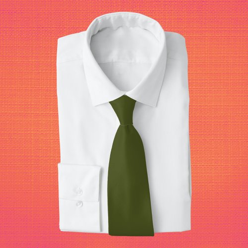 Army Green Solid Color Neck Tie