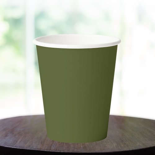 Army Green Solid Color Paper Cups
