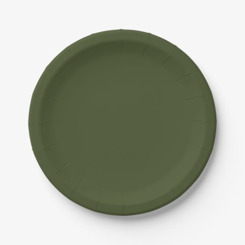 Army Green Solid Color Paper Plates