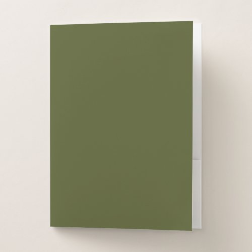 Army green solid color  pocket folder