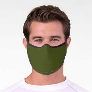 Army green (solid color)  premium face mask