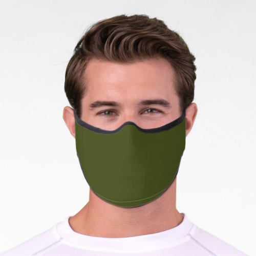 Army green solid color  premium face mask