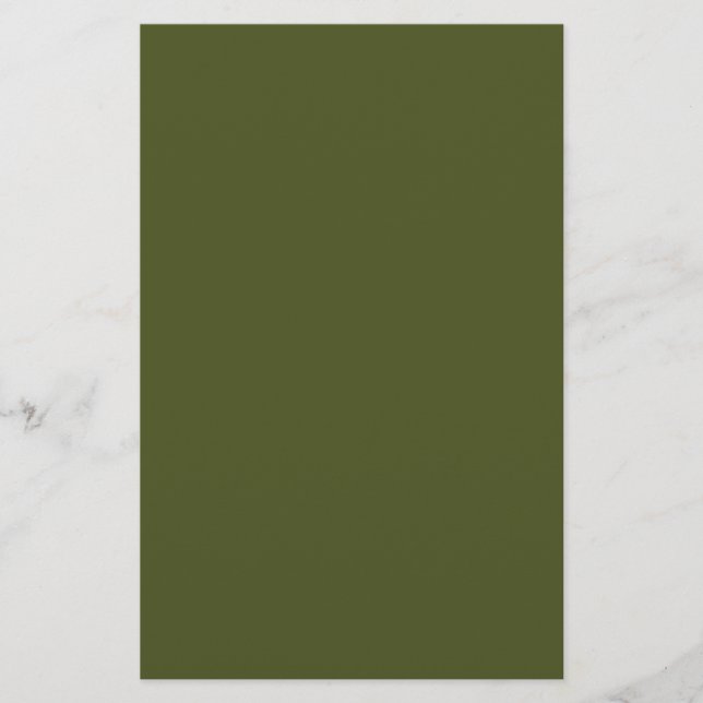 Army Green Solid Color Stationery (Front)