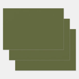 Army green (solid color)  wrapping paper sheets