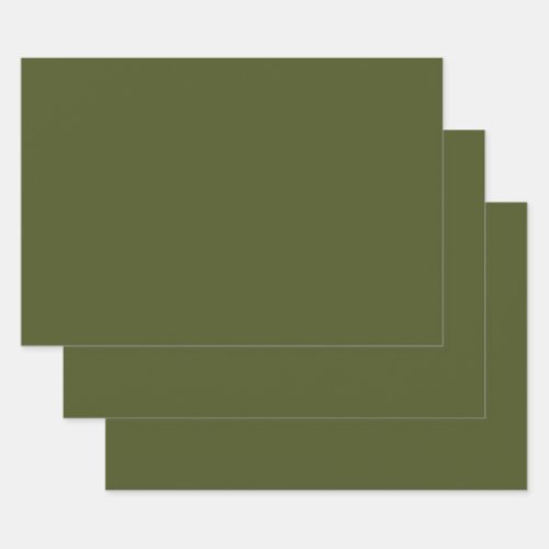 Army green solid color  wrapping paper sheets