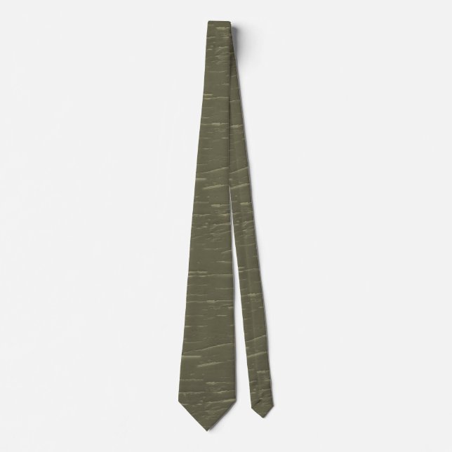 Army Green Tree  Bark Tie (Front)