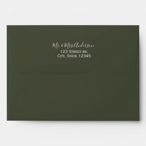 ARMY GREEN TROPICAL WATERCOLOR ENVELOPE W ADDRESS