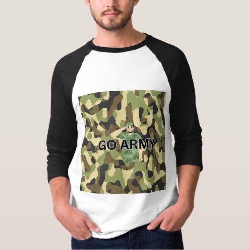  Army green uniform pattern design T_Shirt