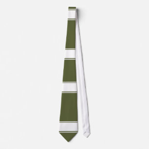 Army Green with white line Tie