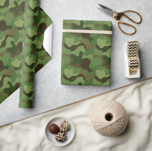Army Greens & Browns Camouflage Wrapping Paper