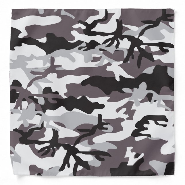 Army Grey Camouflage Pattern Bandana (Front)