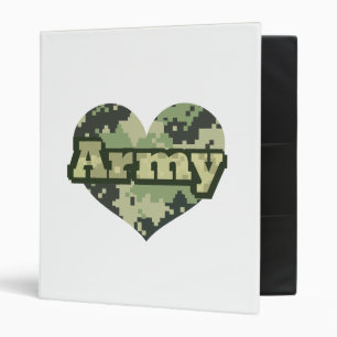 Army Heart 3 Ring Binder