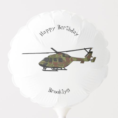 Army helicopter cartoon illustration  balloon