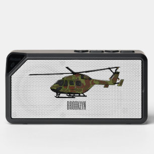 Army helicopter cartoon illustration bluetooth speaker