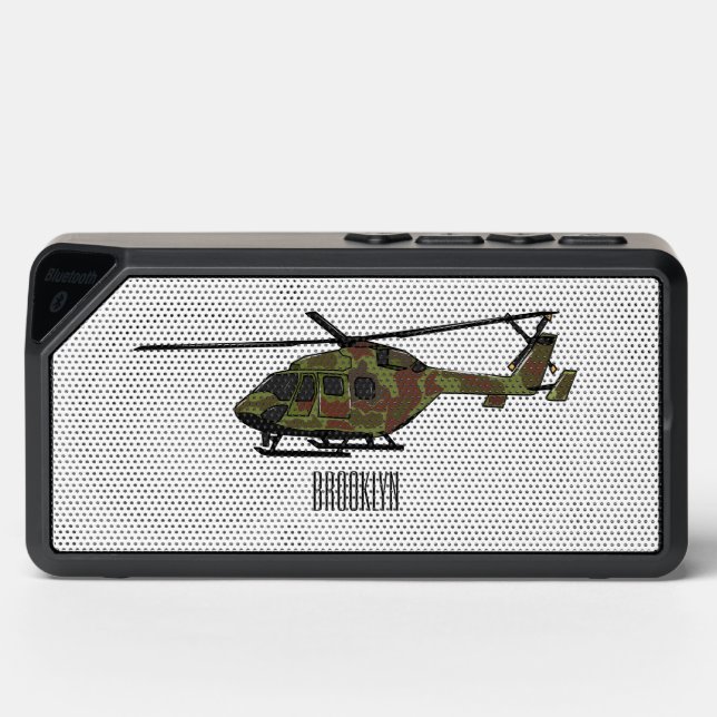 Army helicopter cartoon illustration  bluetooth speaker (Front)