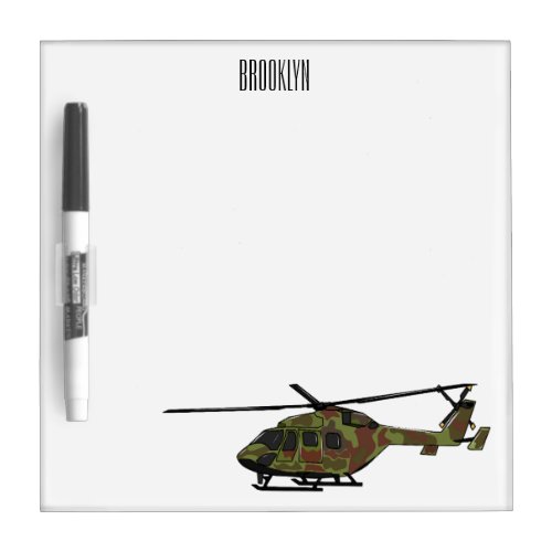 Army helicopter cartoon illustration  dry erase board