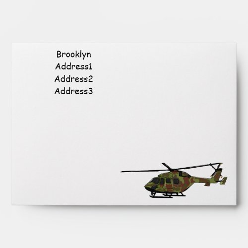 Army helicopter cartoon illustration  envelope