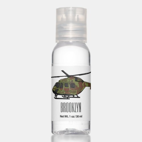 Army helicopter cartoon illustration hand sanitizer
