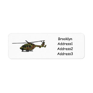Army helicopter cartoon illustration  label