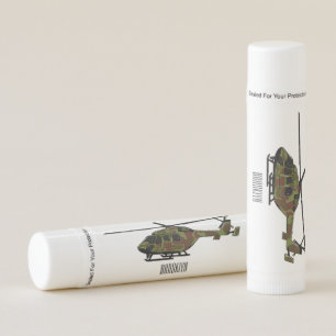 Army helicopter cartoon illustration lip balm