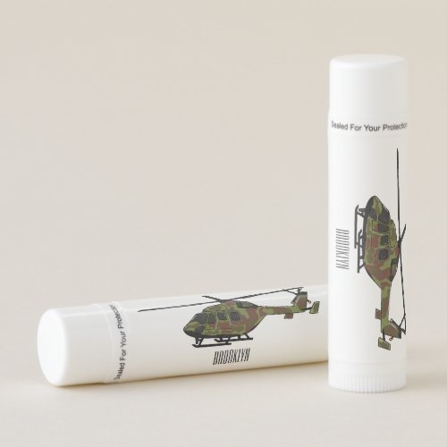 Army helicopter cartoon illustration  lip balm