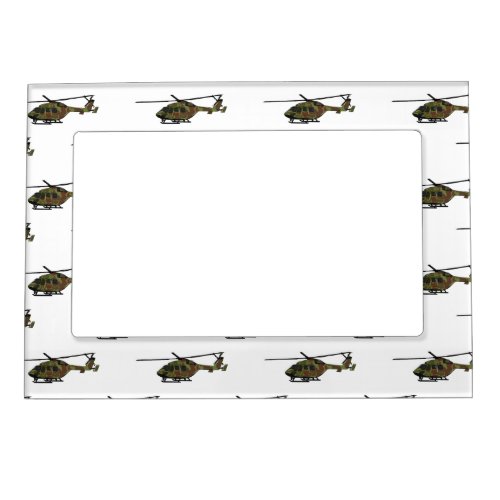 Army helicopter cartoon illustration  magnetic frame