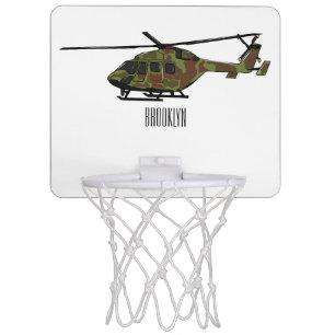 Army helicopter cartoon illustration  mini basketball hoop