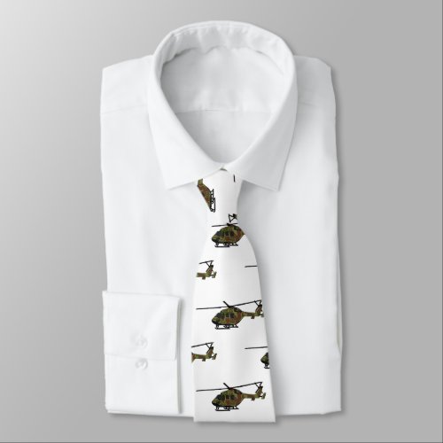 Army helicopter cartoon illustration  neck tie