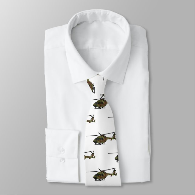 Army helicopter cartoon illustration  neck tie (Tied)