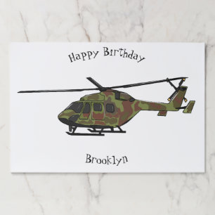 Army helicopter cartoon illustration  paper pad