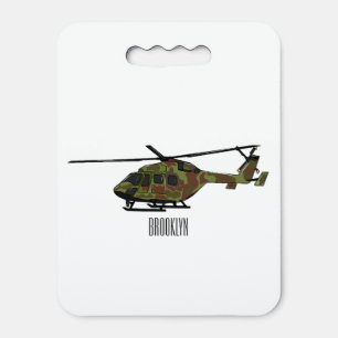 Army helicopter cartoon illustration seat cushion