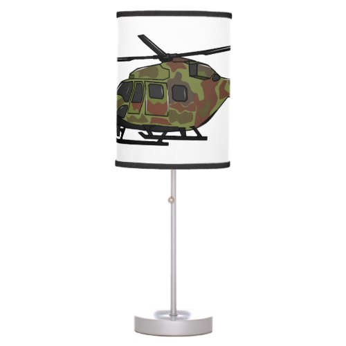 Army helicopter cartoon illustration  table lamp