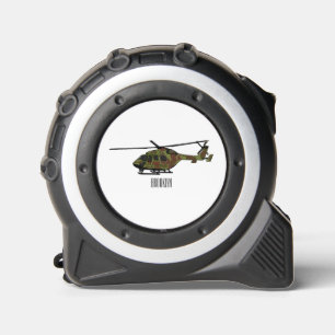 Army helicopter cartoon illustration  tape measure