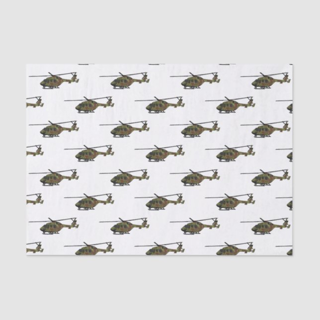 Army helicopter cartoon illustration  tissue paper (Front)