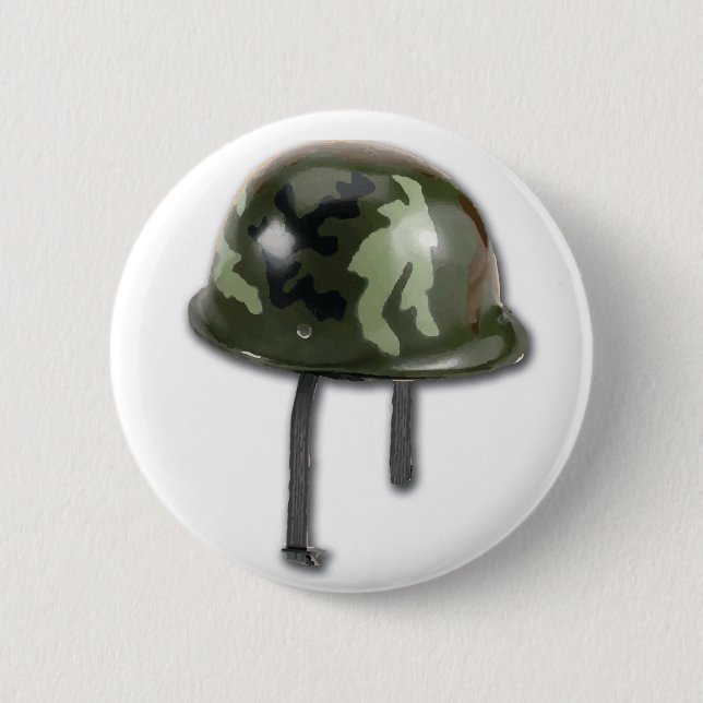Army Helmet Pinback Button (Front)
