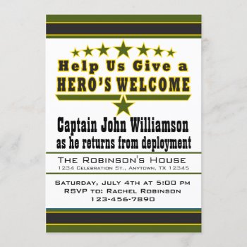 Army Hero's Welcome Home Invitation by aaronsgraphics at Zazzle
