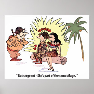 Army Humor, Soldier with Pretty Woman, Funny Poster
