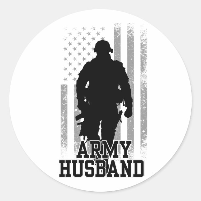 Army Husband Classic Round Sticker (Front)