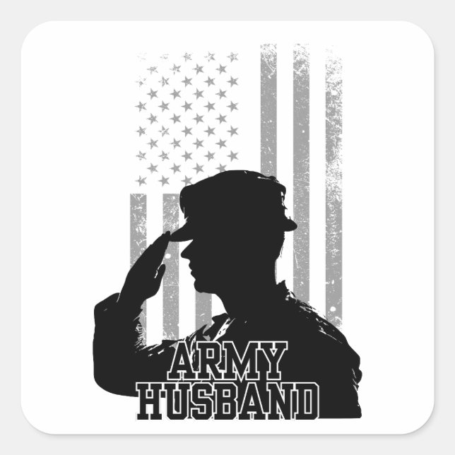 Army Husband Square Sticker (Front)