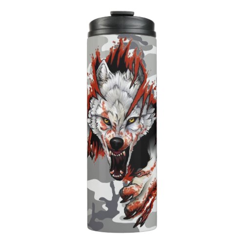 Army In camo wolf Thermal Tumbler