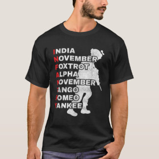 Army Infantry Hoodie Phonetic Alphabet Dad Men T-Shirt